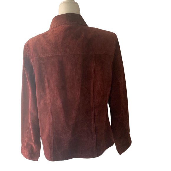 Atelier by B. Thomas Button-Down Suede Jacket Women's Collared Size L - Picture 3 of 5